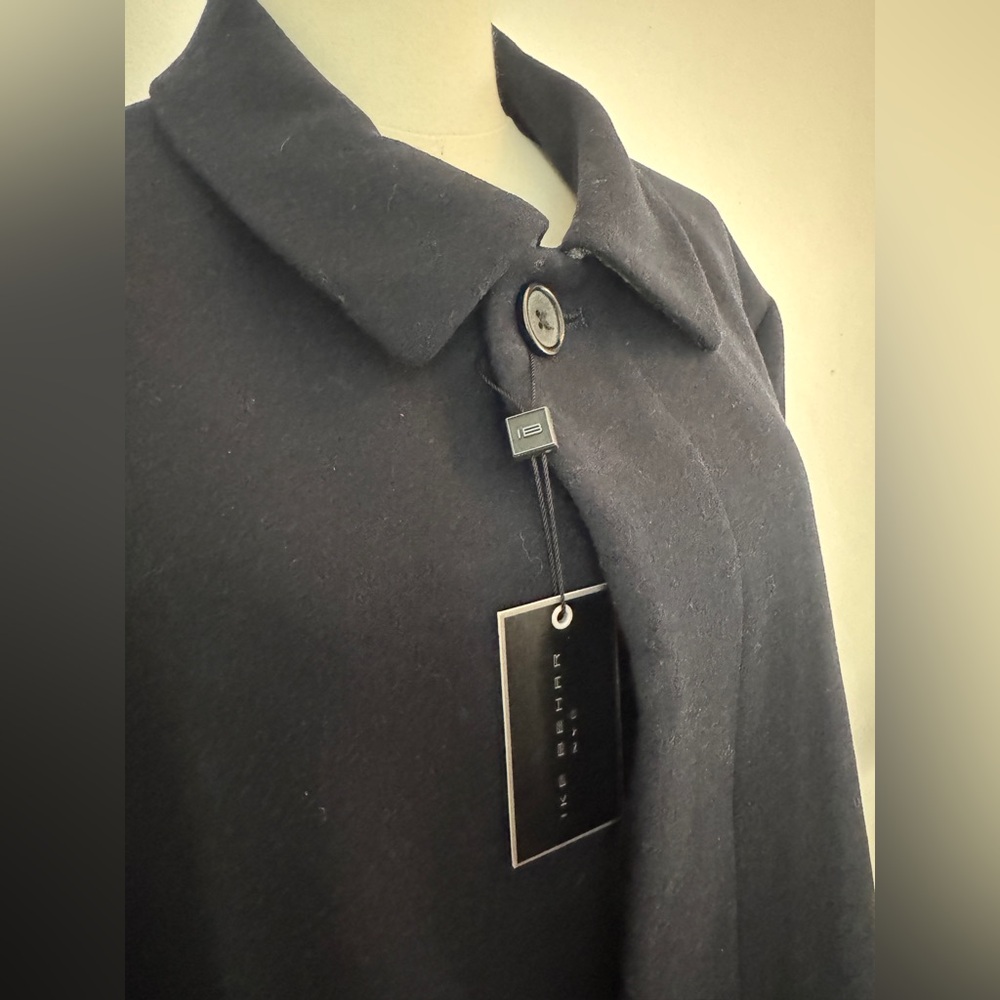 Ike Behar Men's Big Tall Navy Blue Oxford Wool Coat 54 Long - Picture 4 of 10